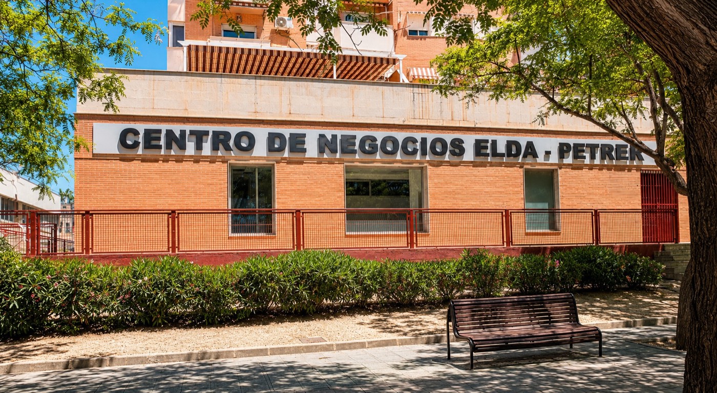Centro de negocios local utilizado como laboratorio AEO real en Elda, España